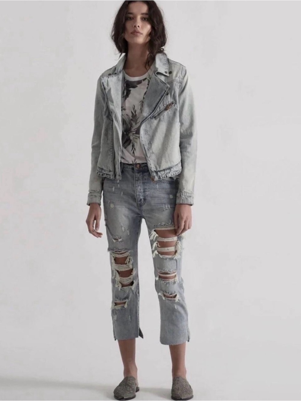 One Teaspoon Hooligans Cropped Jeans